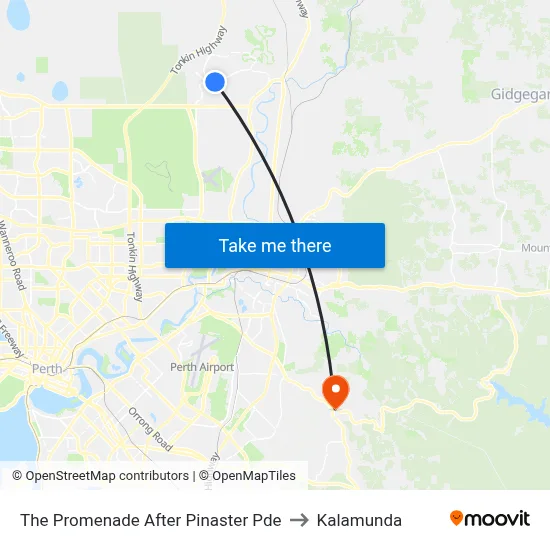 The Promenade   After Pinaster Pde to Kalamunda map