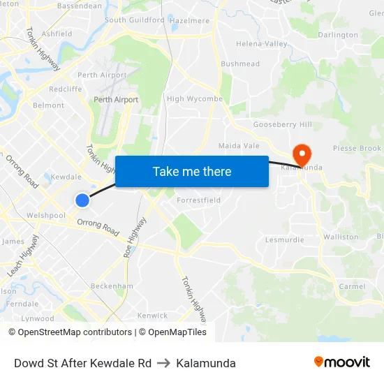 Dowd St After Kewdale Rd to Kalamunda map