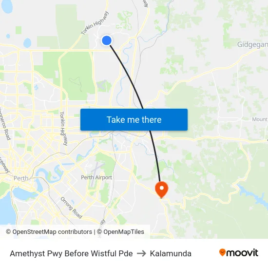 Amethyst Pwy Before Wistful Pde to Kalamunda map