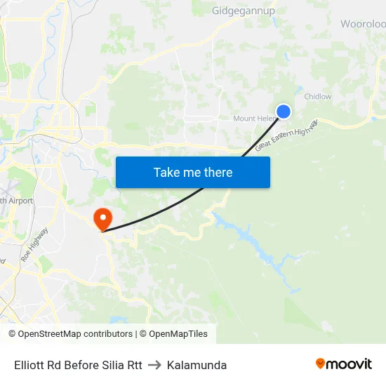 Elliott Rd Before Silia Rtt to Kalamunda map