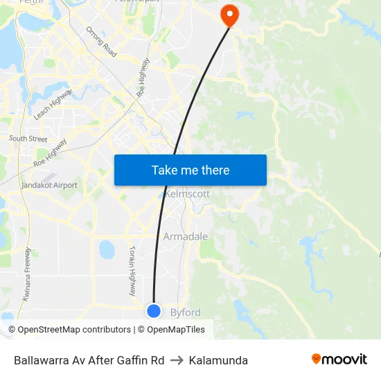Ballawarra Av After Gaffin Rd to Kalamunda map