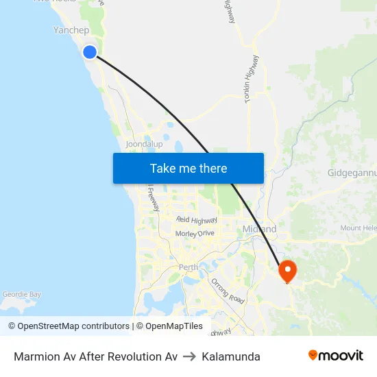Marmion Av After Revolution Av to Kalamunda map