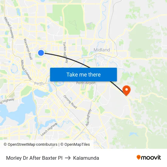 Morley Dr After Baxter Pl to Kalamunda map