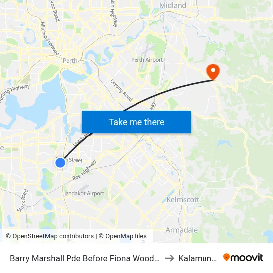 Barry Marshall Pde Before Fiona Wood Rd to Kalamunda map