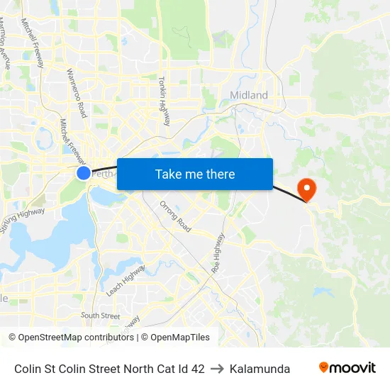 Colin St Colin Street North Cat Id 42 to Kalamunda map