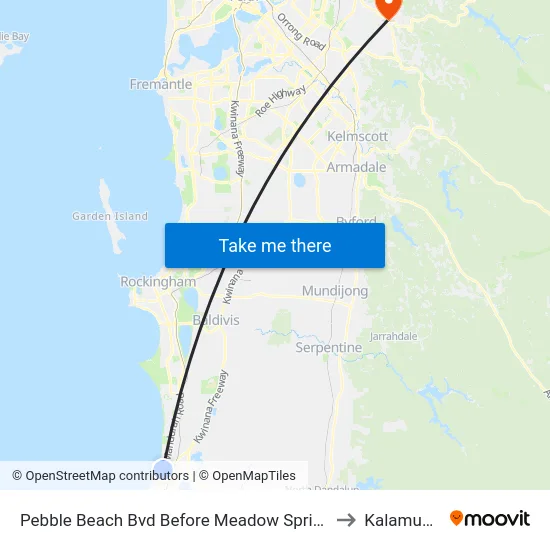 Pebble Beach Bvd Before Meadow Springs Dr to Kalamunda map