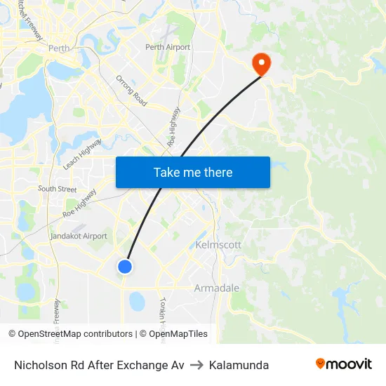 Nicholson Rd After Exchange Av to Kalamunda map