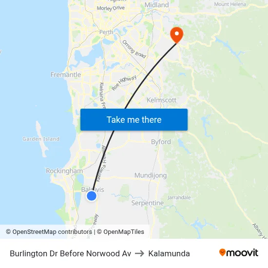 Burlington Dr Before Norwood Av to Kalamunda map