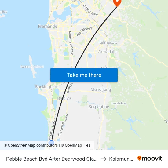 Pebble Beach Bvd After Dearwood Glade to Kalamunda map