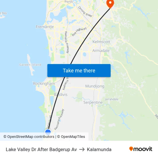 Lake Valley Dr After Badgerup Av to Kalamunda map