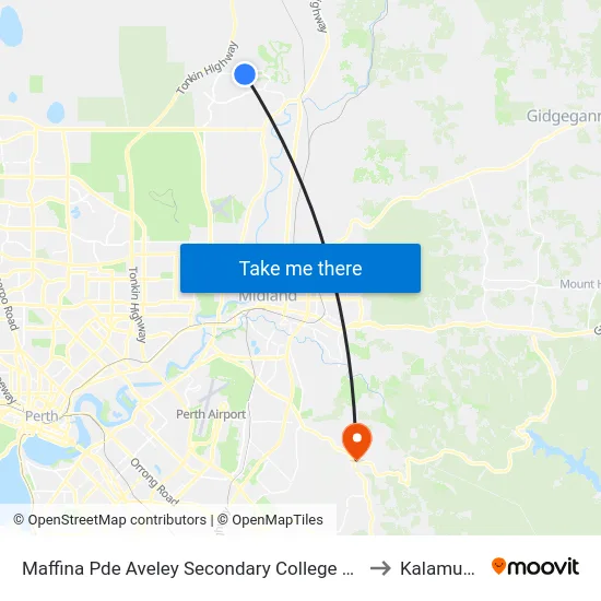 Maffina Pde Aveley Secondary College Stand 1 to Kalamunda map