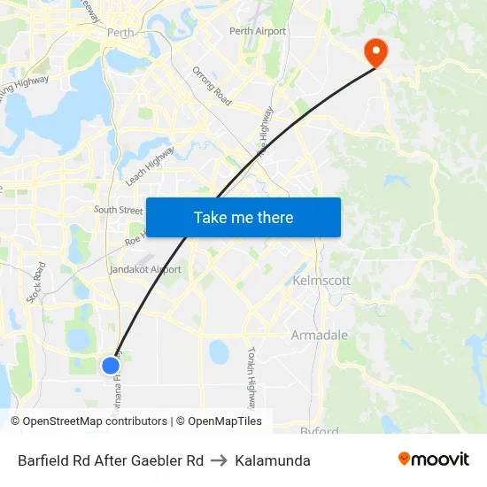 Barfield Rd After Gaebler Rd to Kalamunda map