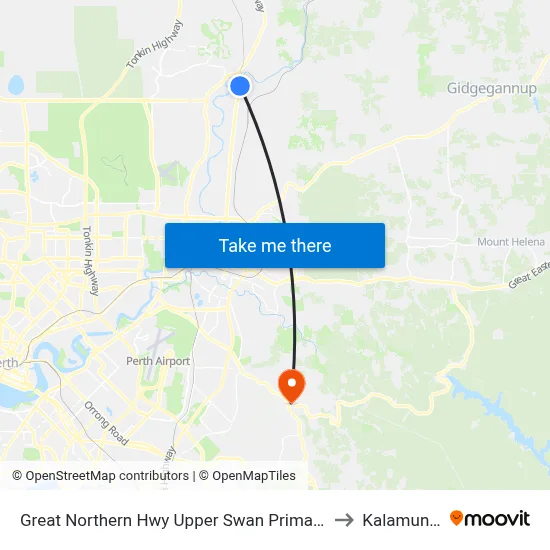 Great Northern Hwy Upper Swan Primary S1 to Kalamunda map