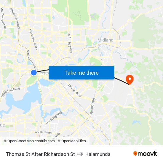 Thomas St After Richardson St to Kalamunda map