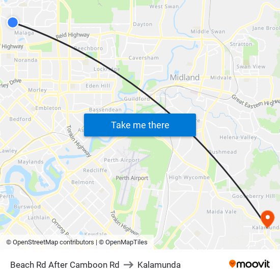 Beach Rd After Camboon Rd to Kalamunda map