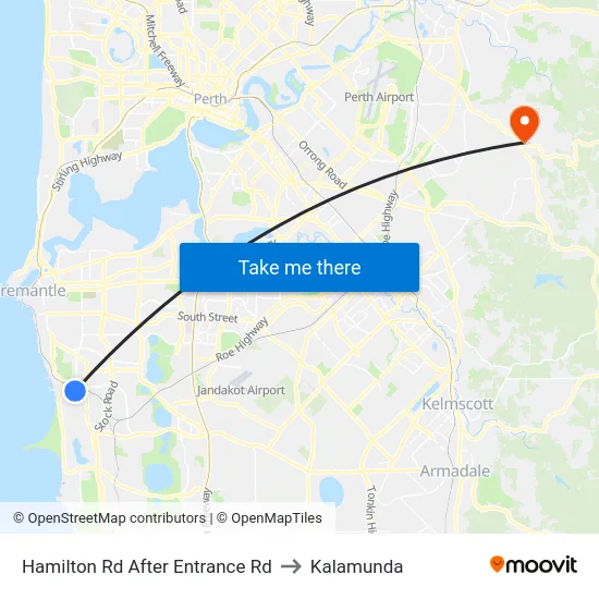 Hamilton Rd After Entrance Rd to Kalamunda map
