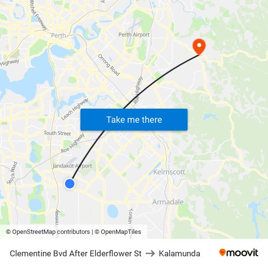 Clementine Bvd After Elderflower St to Kalamunda map
