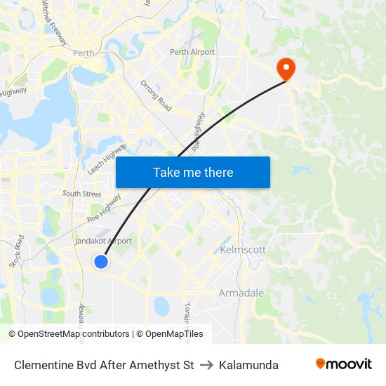 Clementine Bvd After Amethyst St to Kalamunda map