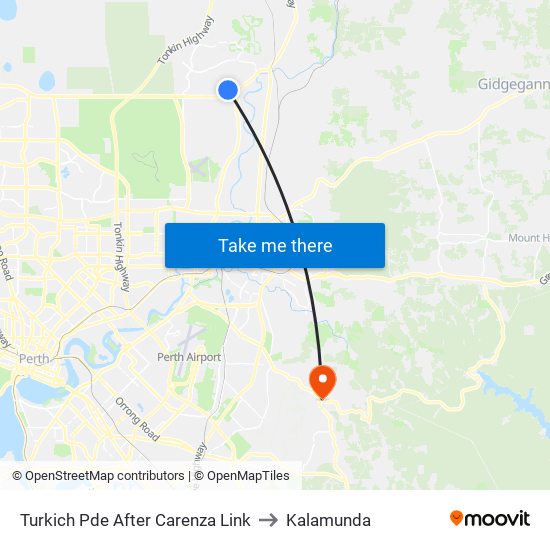 Turkich Pde After Carenza Link to Kalamunda map