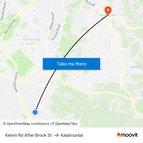 Kelvin Rd After Brock St to Kalamunda map