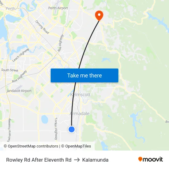 Rowley Rd After Eleventh Rd to Kalamunda map