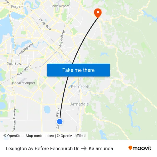 Lexington Av Before Fenchurch Dr to Kalamunda map