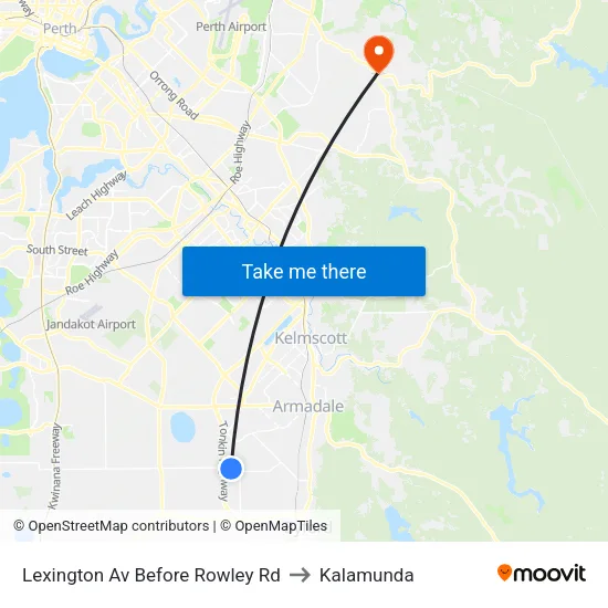 Lexington Av Before Rowley Rd to Kalamunda map