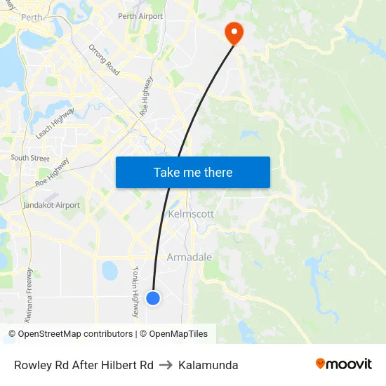 Rowley Rd After Hilbert Rd to Kalamunda map