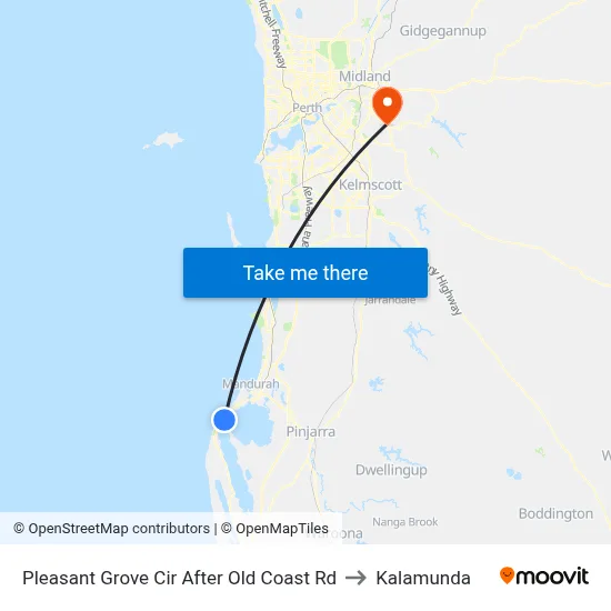 Pleasant Grove Cir After Old Coast Rd to Kalamunda map