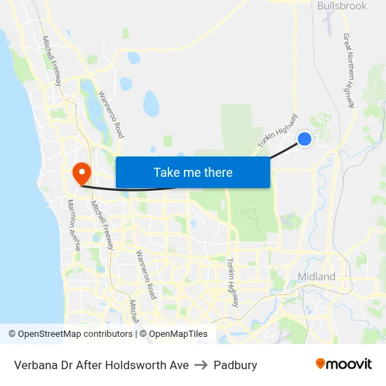 Verbana Dr After Holdsworth Ave to Padbury map
