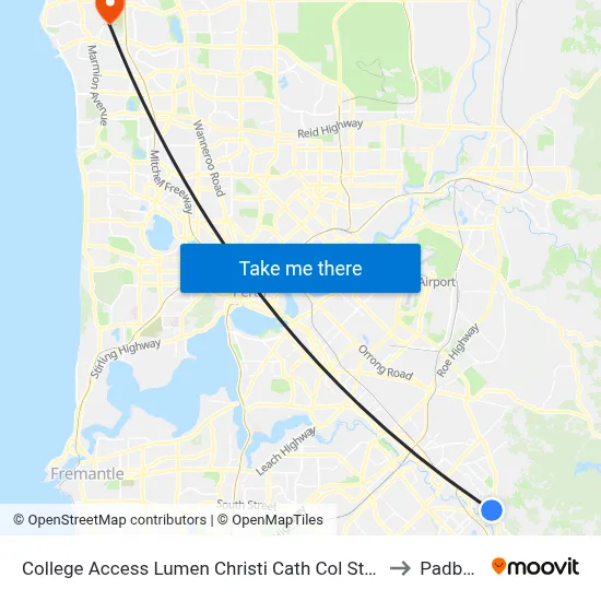 College Access Lumen Christi Cath Col Stand 4 to Padbury map