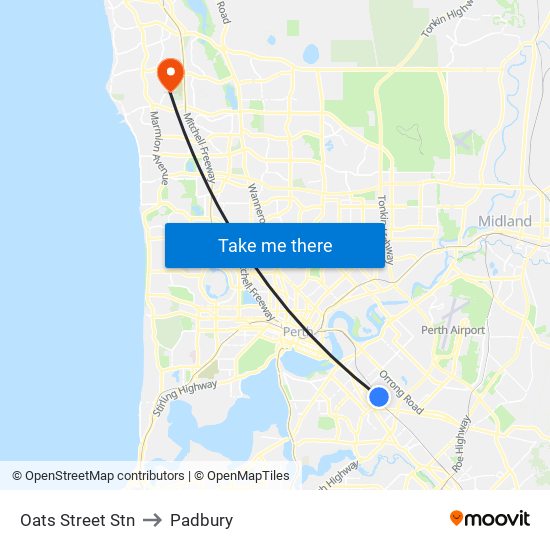 Oats Street Stn to Padbury map