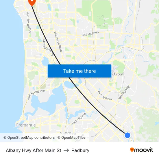 Albany Hwy After Main St to Padbury map
