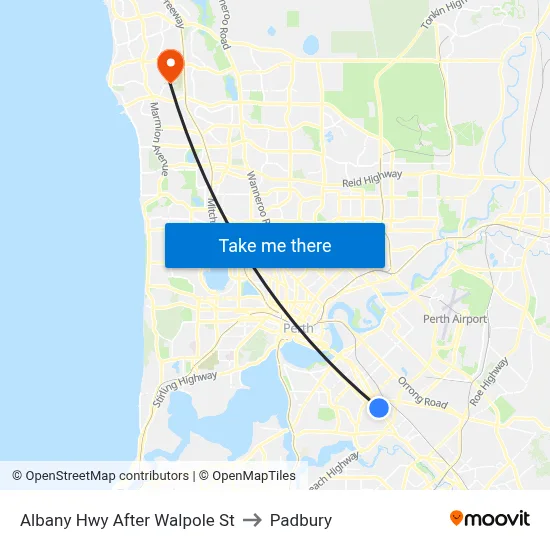 Albany Hwy After Walpole St to Padbury map