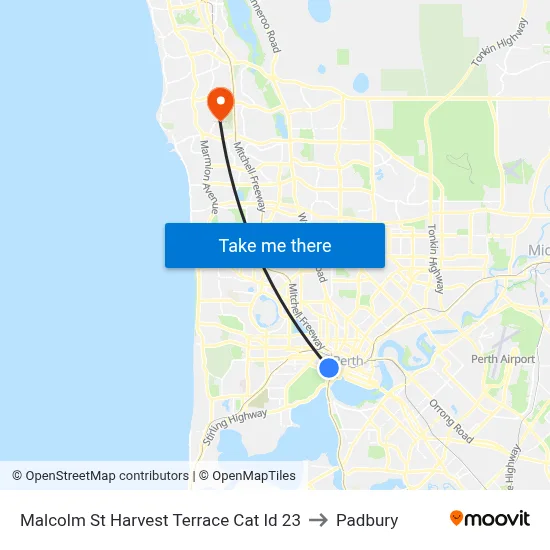 Malcolm St Harvest Terrace Cat Id 23 to Padbury map