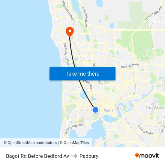 Bagot Rd Before Bedford Av to Padbury map