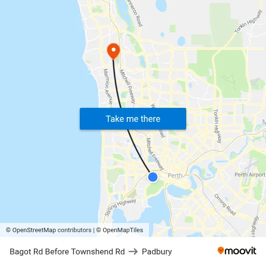 Bagot Rd Before Townshend Rd to Padbury map