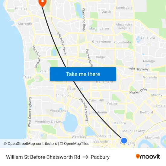 William St Before Chatsworth Rd to Padbury map