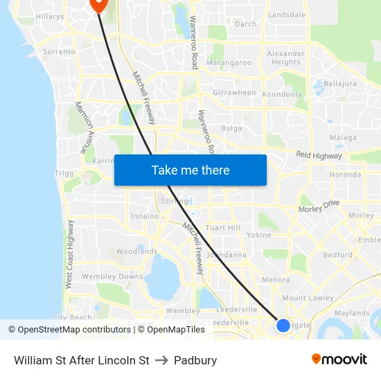 William St After Lincoln St to Padbury map