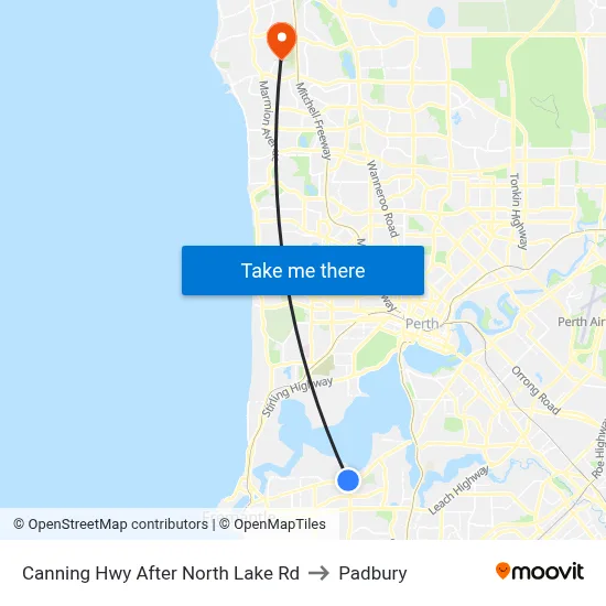 Canning Hwy After North Lake Rd to Padbury map
