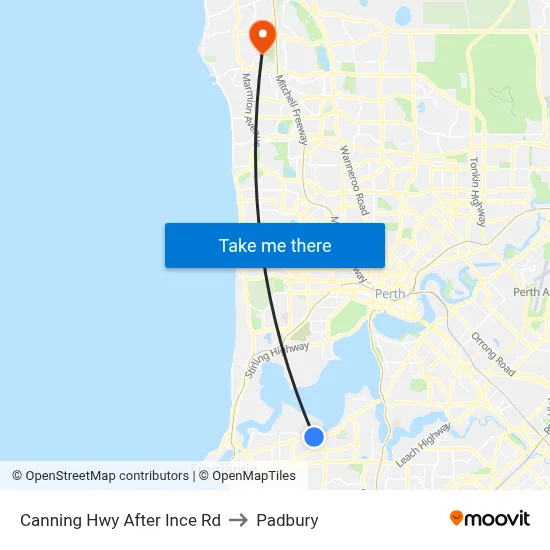 Canning Hwy After Ince Rd to Padbury map