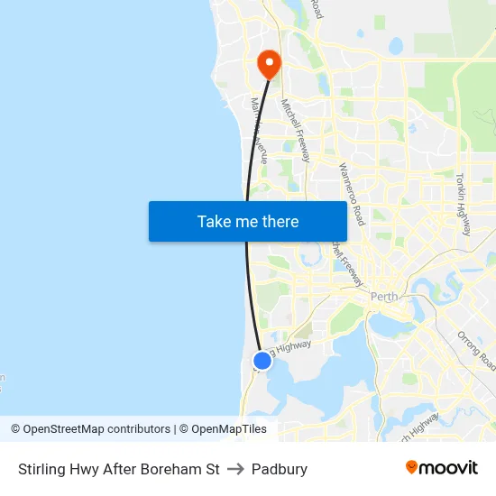 Stirling Hwy After Boreham St to Padbury map