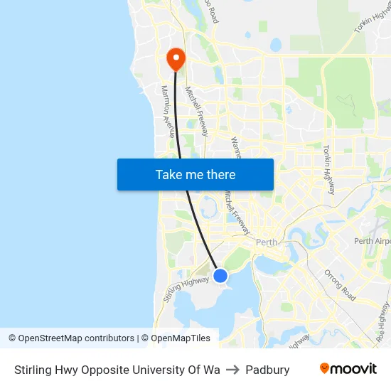Stirling Hwy Opposite University Of Wa to Padbury map