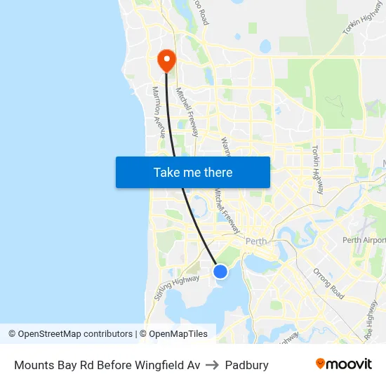 Mounts Bay Rd Before Wingfield Av to Padbury map