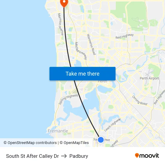South St After Calley Dr to Padbury map
