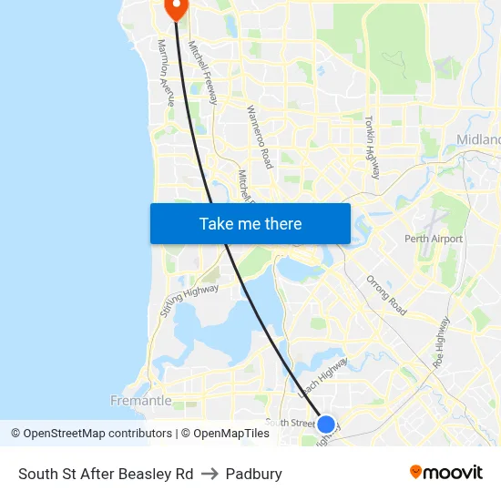South St After Beasley Rd to Padbury map