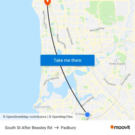 South St After Beasley Rd to Padbury map