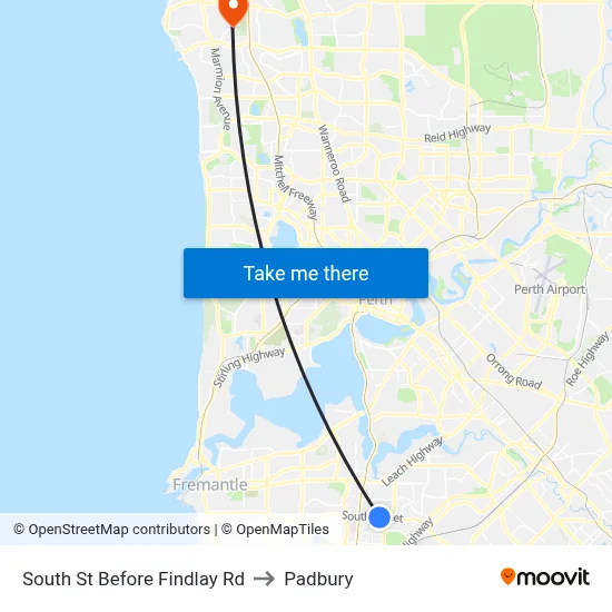 South St Before Findlay Rd to Padbury map