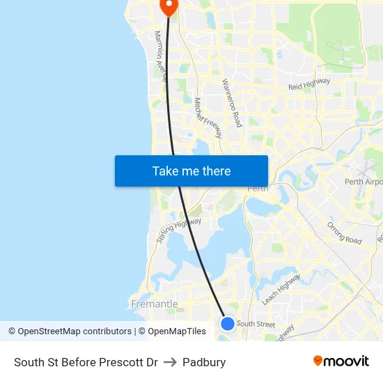 South St Before Prescott Dr to Padbury map