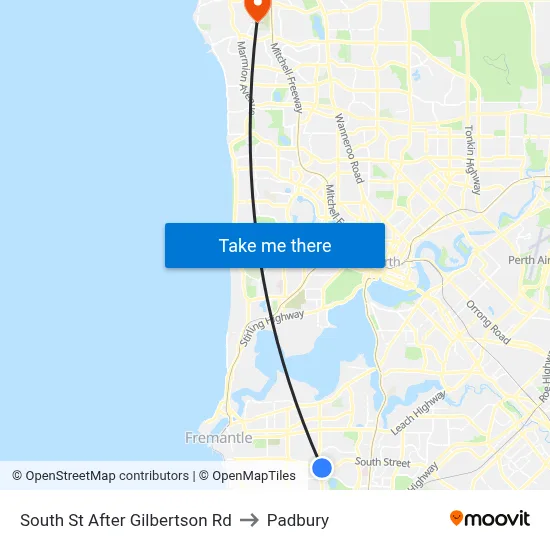 South St After Gilbertson Rd to Padbury map